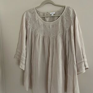 J Jill Embroidered cotton gauze top